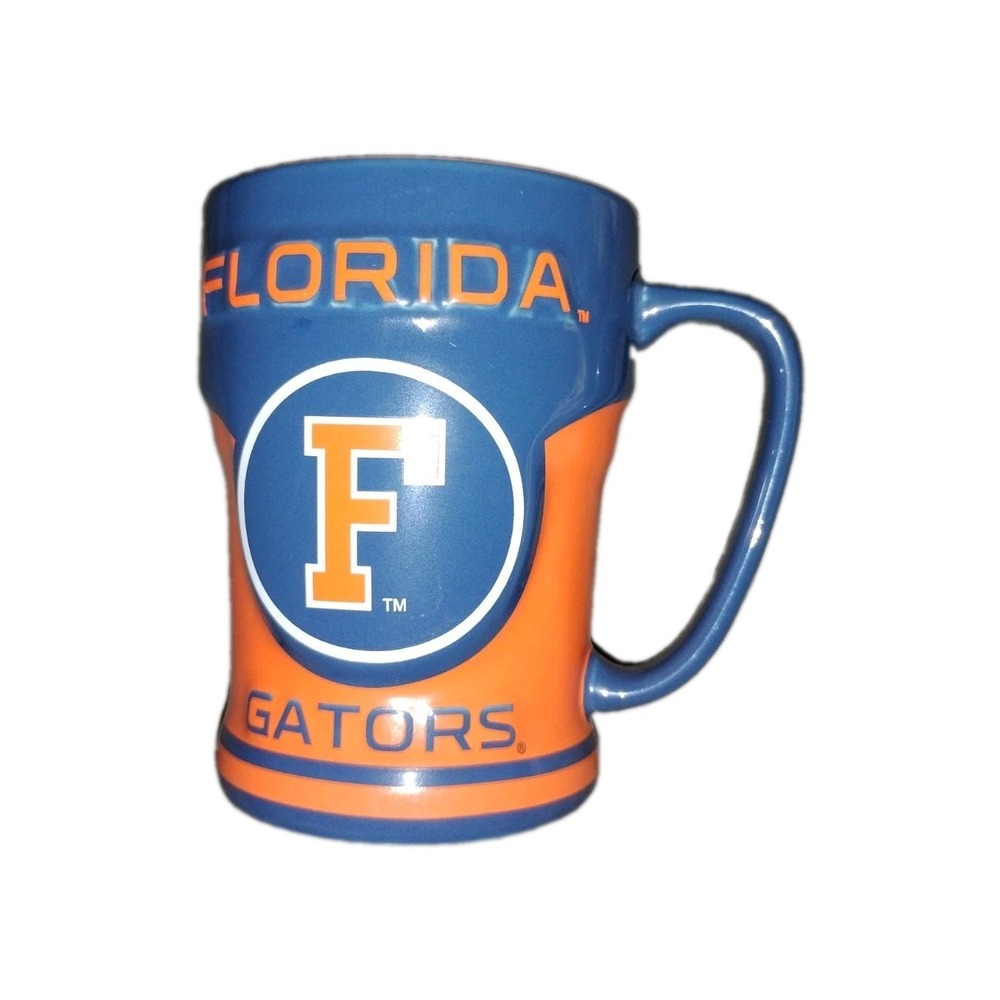 University of Florida Gators Mug relief F Russ Berrie 12 oz Coffee Orange Blue